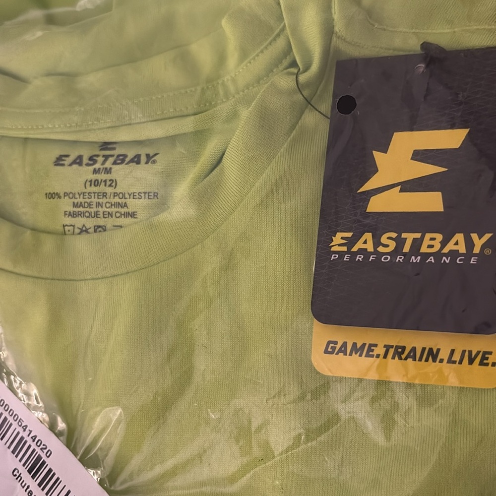 NEW [Eastbay] Gymtech Performance Athletic Shirt, Lime, Youth M 10/12 or L 14/16 - Picture 10 of 11
